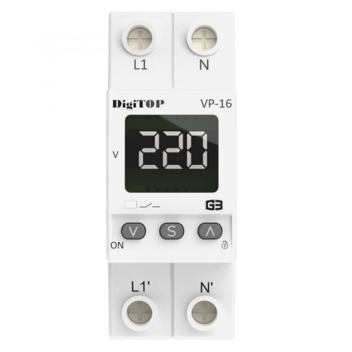 Реле контролю напруги DigiTOP 16A (VP-16A-M2W)