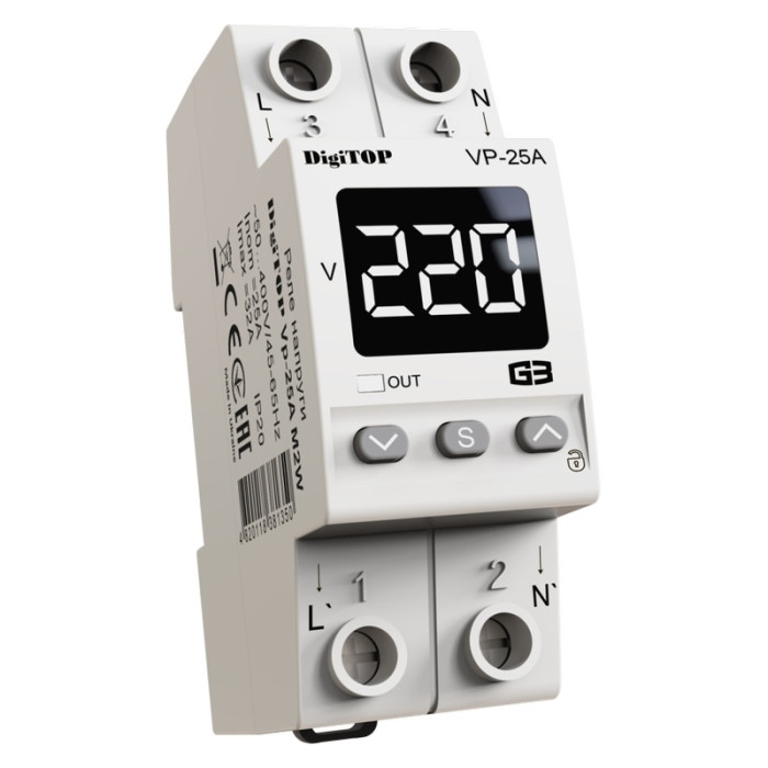 Реле контролю напруги DigiTOP 25A (VP-25A-M2W)