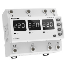 Реле контролю напруги трифазне DigiTOP 40А (VP-3F40A-M6W)