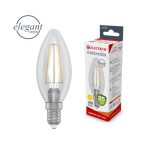 Лампа світлодіодна свічка ретро прозорий скляний корпус ELECTRUM  4W E14 3000K  A-LC-1942