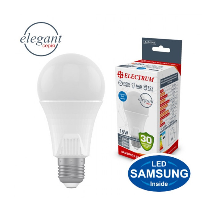Лампа светодиодная стандартная ELECTRUM 15W E27 4000K DIM 3 уровня  A-LS-1941