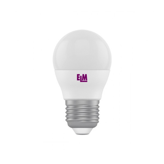 Лампа світлодіодна ELM куля PA10 4W E27 3000K алюмопласт. корп. 18-0084