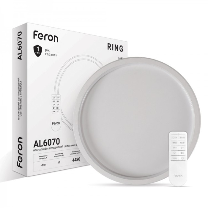Світлодіодна люстра з пультом Feron AL6070 RING 70Вт 3000-6500К IP20