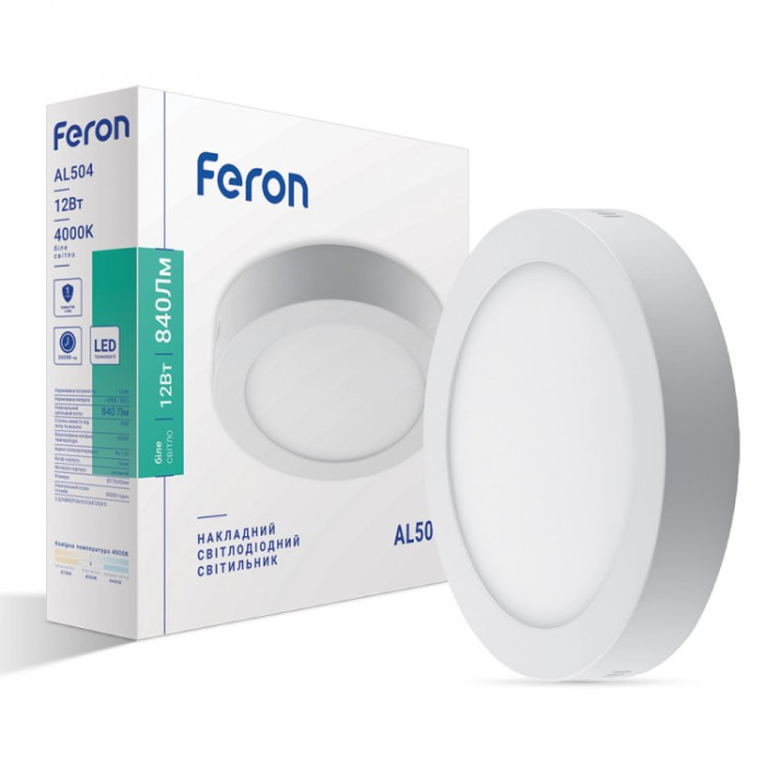 Накладной светодиодный светильник Feron AL504 18Вт 4000К IP20 белый