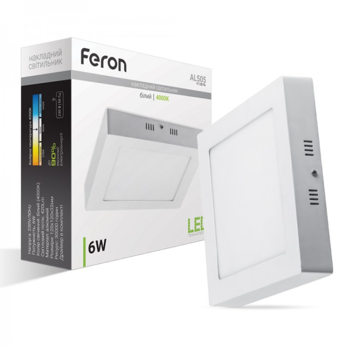 Накладной светодиодный светильник Feron AL505 6Вт 4000К IP20 белый