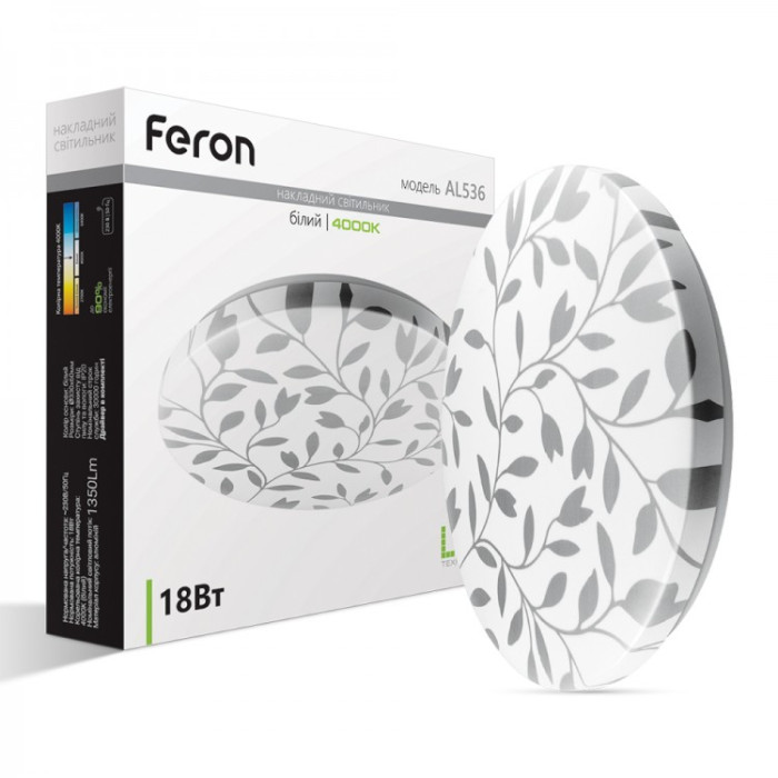 Накладний світлодіодний світильник Feron AL536 18Вт 4000К IP20 білий