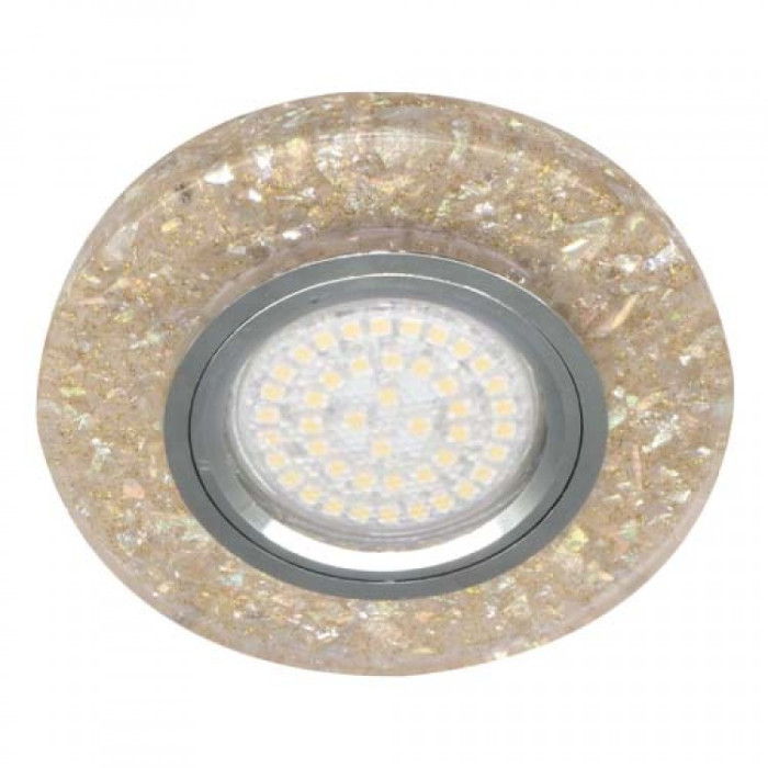 Встраиваемый светильник Feron 8585-2 с LED подсветкой серебро