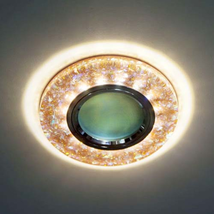 Встраиваемый светильник Feron 8585-2 с LED подсветкой серебро
