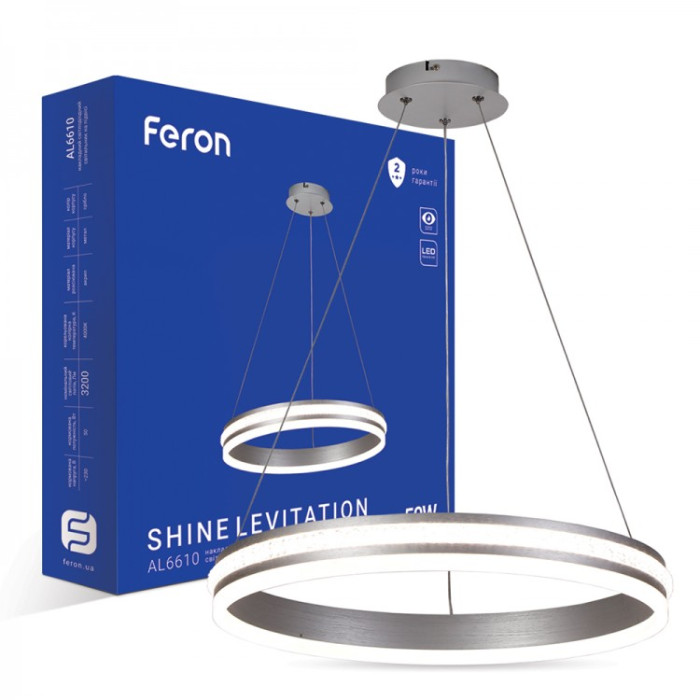 Светодиодная люстра Feron AL6610 SHINE LEVITATION 50Вт 4000К IP20 серебро