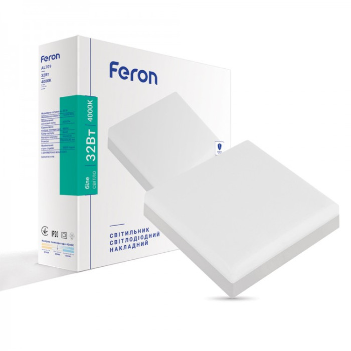 Накладний світлодіодний світильник Feron AL709 32Вт 4000К IP20 білий