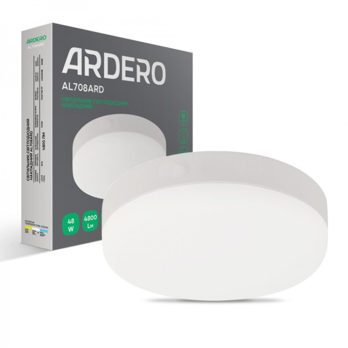 Накладной светодиодный светильник Ardero AL708ARD 48Вт 5000К IP20 белый