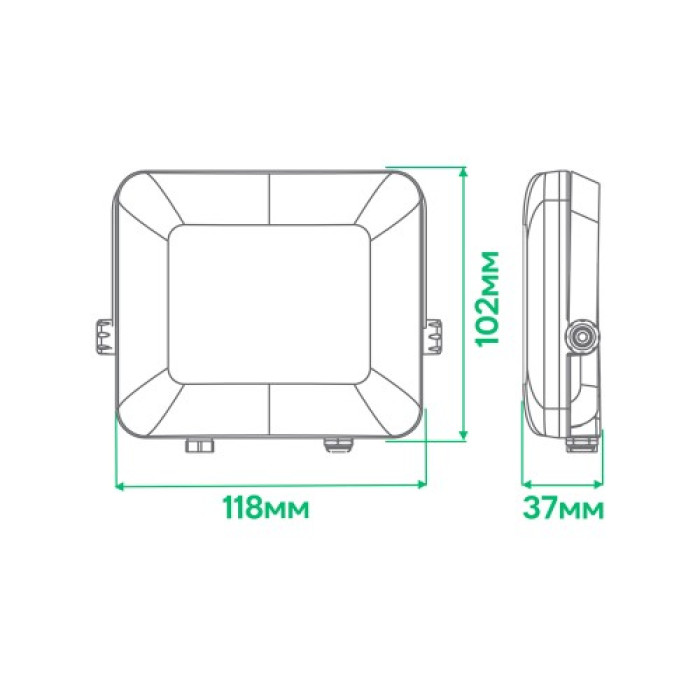 Світлодіодний прожектор Ardero LL-4020ARD PRO 20Вт 6500K IP65 чорний