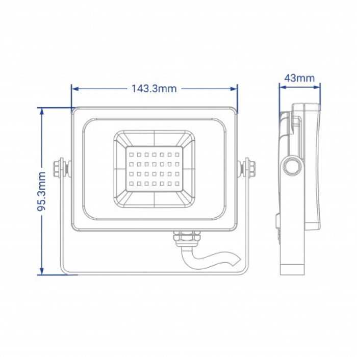Світлодіодний прожектор Feron LL-9030 30Вт 6400K IP65 чорний