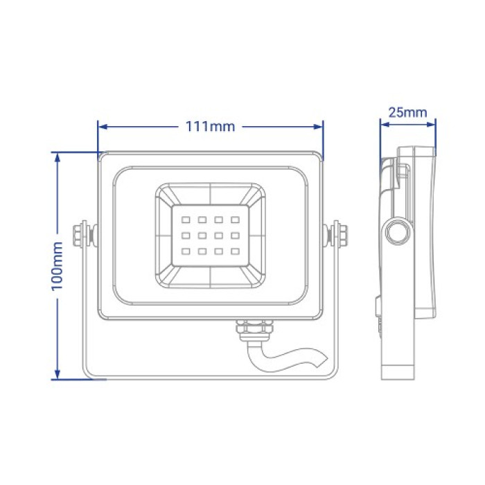 Світлодіодний прожектор Feron LL-851 10Вт 6400K IP65 чорний