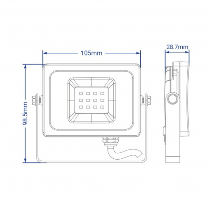 Світлодіодний прожектор Feron LL-6010 10Вт 6400K IP65 чорний