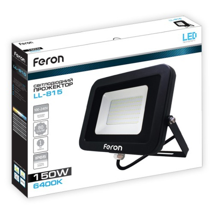 Світлодіодний прожектор Feron LL-815 150Вт 6400K IP65 чорний