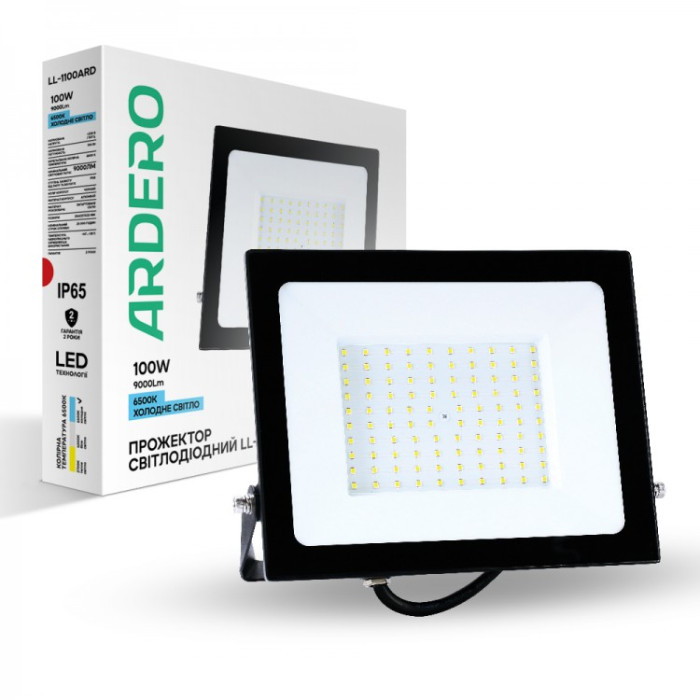 Светодиодный прожектор Ardero LL-1100ARD 100Вт 6500K IP65 черный