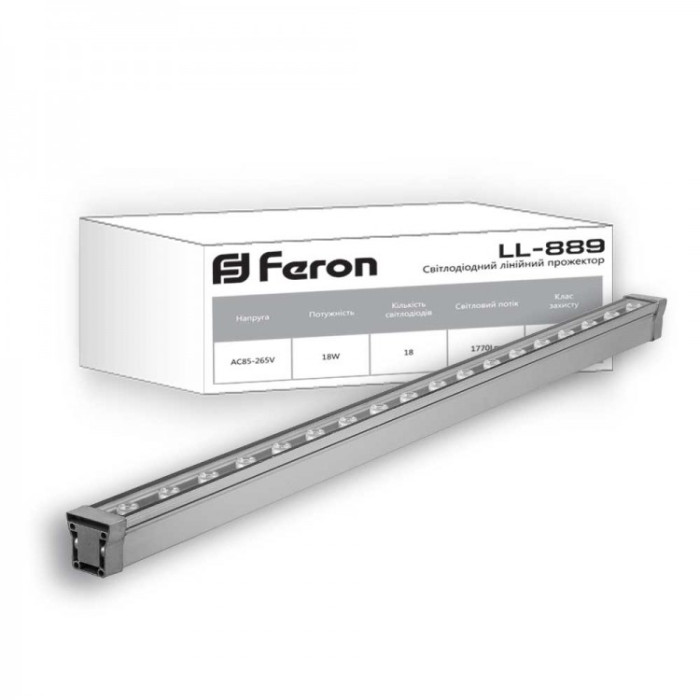 Архітектурний світлодіодний прожектор Feron LL-889 18Вт 2700K IP65 металік