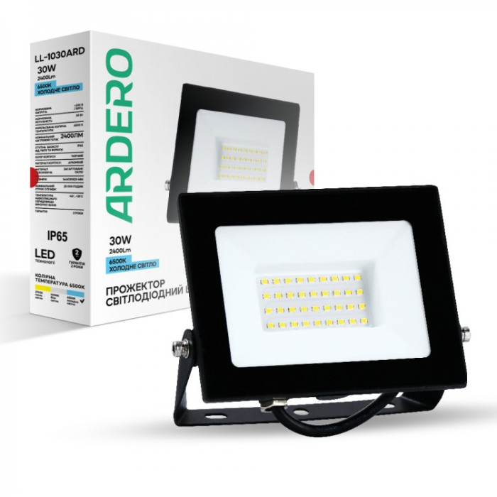 Светодиодный прожектор Ardero LL-1030ARD 30Вт 6500K IP65 черный