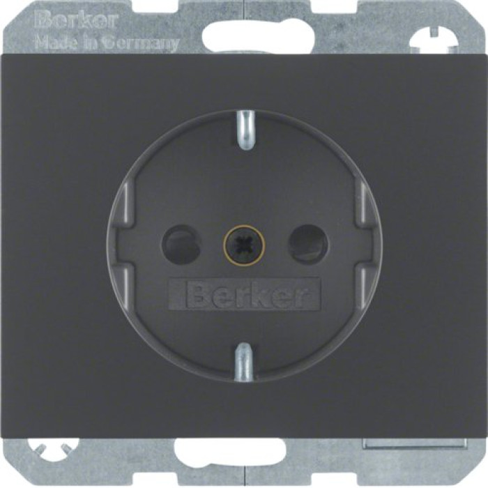 Розетка Berker с ж/к, защит. контактов, антрацит, 16А/250В K.1