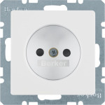 Розетка Berker без з/к, зах.контактів, 16А/250В, пол. білизна, Q.х