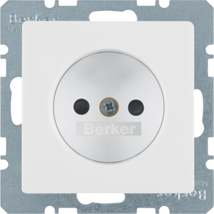 Розетка Berker без з/к, зах.контактів, 16А/250В, пол. білизна, Q.х