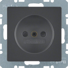 Розетка Berker без з/к, зах.контактів, 16А/250В, антрацит, Q.х
