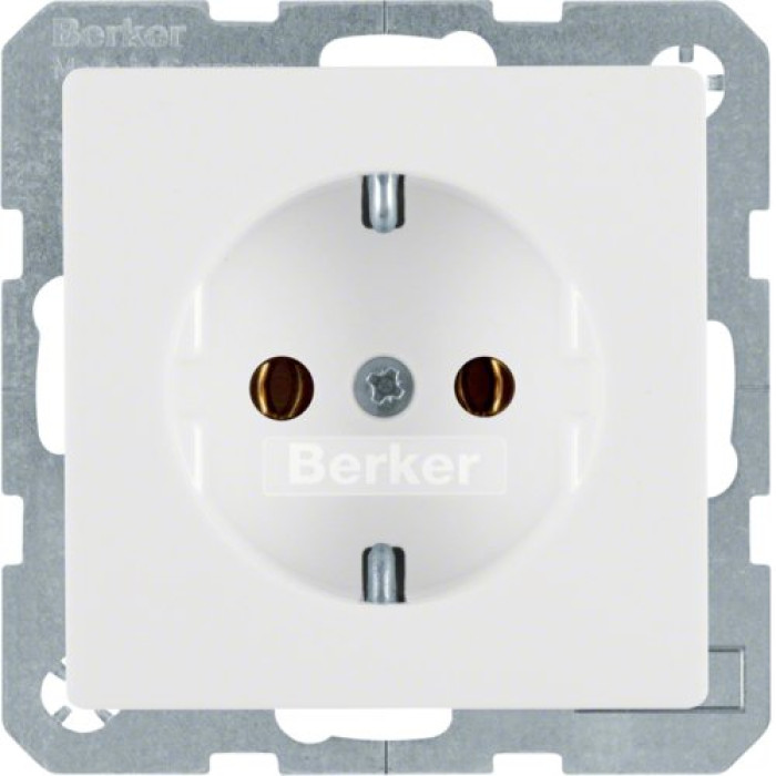 Розетка Berker з з/к, 16А/250В, пол. білизна, Q.х