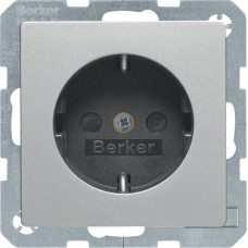 Розетка Berker з з/к, зах.контактів, 16А/250В, алюміній, Q.х