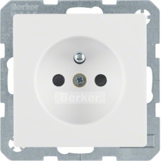 Розетка Berker з центральним з/к з зах.контактів, 16А/250В, пол. білизна, Q.х