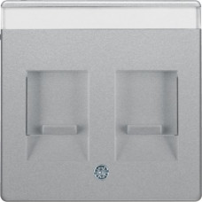 Накладка Berker для суппортів під два модулі RJ12/RJ45, алюміній, Q.х