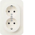 Розетка Berker з з/к 2X зах.контактів цільна полярна білизна 16А/250В R.1 (47592089)