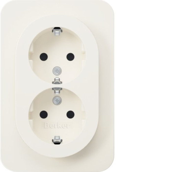 Розетка Berker з з/к 2X зах.контактів цільна полярна білизна 16А/250В R.1 (47592089)