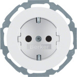 Розетка Berker с/к, зах.контактов, 16А/250В, пол. белизна, R.Classic