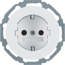 Розетка Berker з з/к, зах.контактів, 16А/250В, пол. білизна, R.Classic