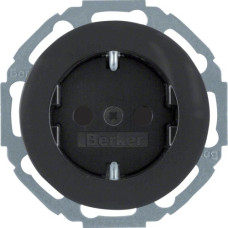 Розетка Berker з з/к, зах.контактів, 16А/250В, чорна, R.Classic