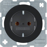 Розетка з з/к, гвинтові клеми, 16А/250В, чорна, R.x Berker 41432045