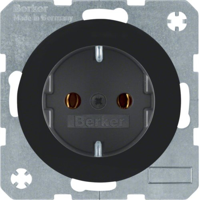 Розетка с/к, винтовые клеммы, 16А/250В, черная, R.x Berker