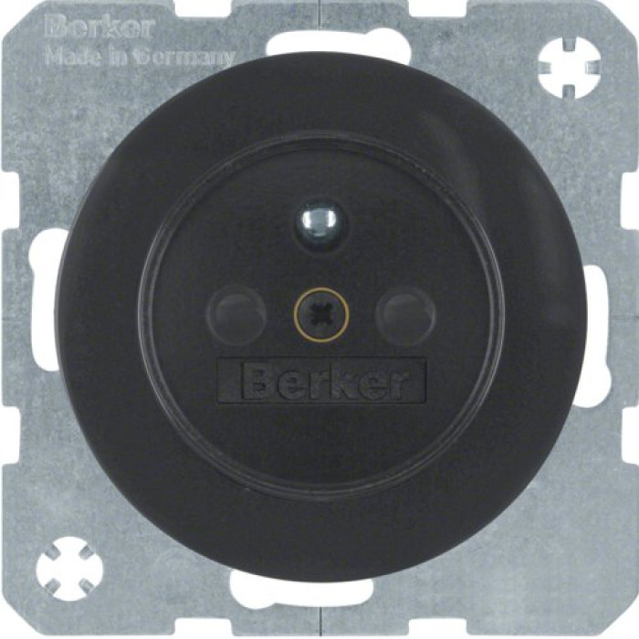 Розетка Berker з центральним з/к з зах.контактів, 16А/250В, чорна, R.1/R.3