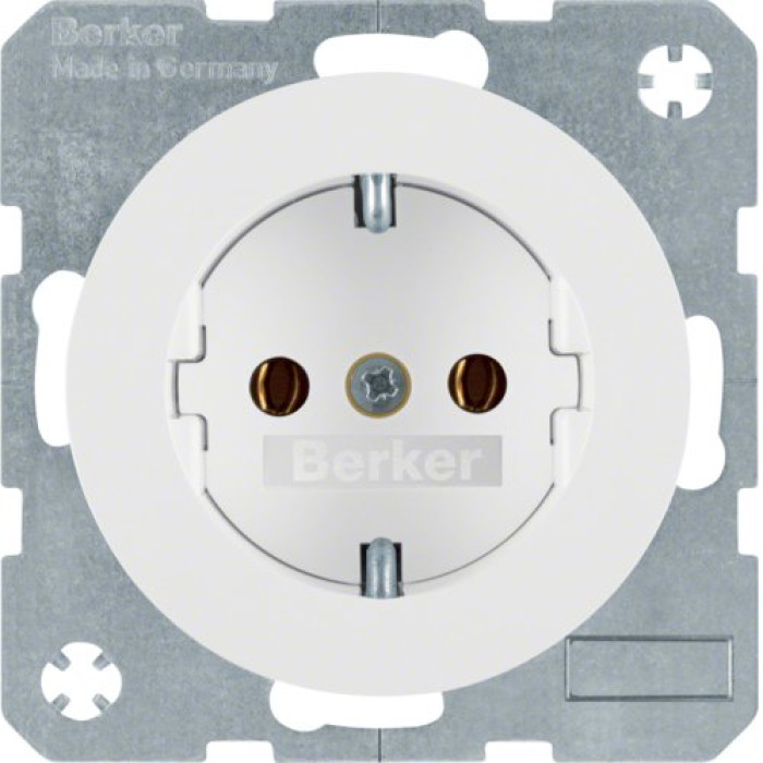 Розетка Berker з з/к, 16А/250В, пол. білизна, R.1/R.3