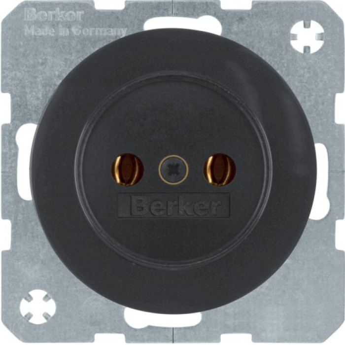 Розетка Berker без з/к, 16А/250В, чорна, R.1/R.3