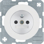 Розетка Berker з центральним з/к з зах.контактів, 16А/250В, пол. білизна, R.1/R.3