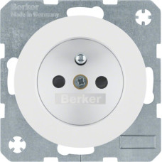 Розетка Berker з центральним з/к з зах.контактів, 16А/250В, пол. білизна, R.1/R.3