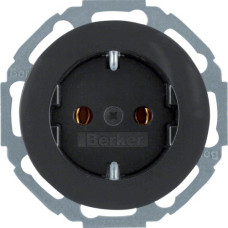 Розетка Berker з з/к з нахилом на 45град., 16А/250В, чорна, R.1/R.3