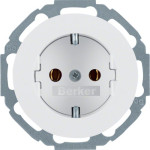 Розетка Berker з з/к з нахилом на 45град., 16А/250В, пол. білизна, R.1/R.3