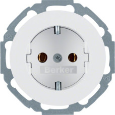 Розетка Berker з з/к з нахилом на 45град., 16А/250В, пол. білизна, R.1/R.3