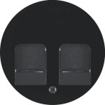Накладка Berker для суппортів під два модулі RJ12/RJ45, чорна, R.1/R.3