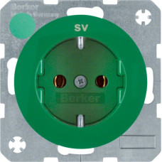 Розетка Berker з з/к червона з надписом SV,  16А/250В, R.1/R.3
