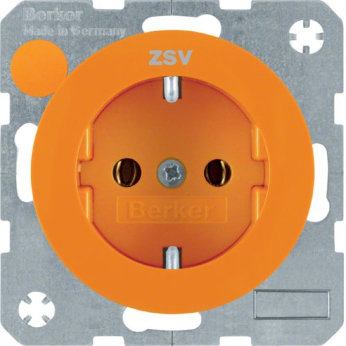 Розетка Berker з з/к червона з надписом ZSV,  16А/250В, R.1/R.3