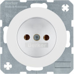 Розетка Berker без ж/к, 16А/250В, пол. белизна, R.1/R.3
